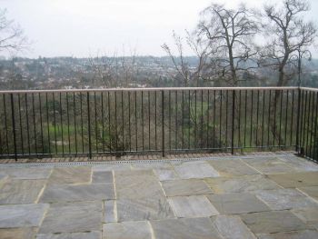 Wood topped balustrade