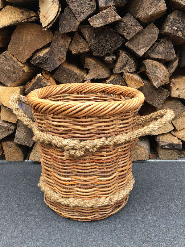 Rattan rope round basket small Almondsbury